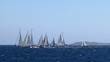 Eine Regatta von Segelschiffen auf dem Meer
