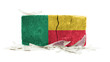 Brick with broken glass, violence concept