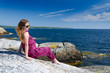 Teenager on a sea coast