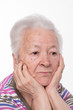 Portrait of old sad woman