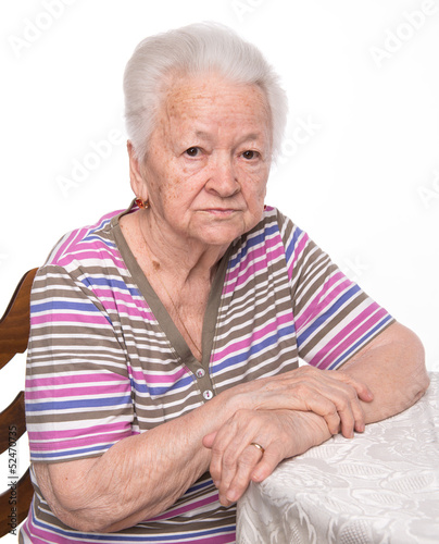 Photo: Portrait of old sad woman Portrait of old sad woman