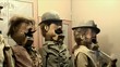 Singing men of the mechanical game dioramas