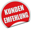 Sticker rot rund cu KUNDENEMPFEHLUNG