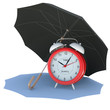 Illustration: Umbrella covers the alarm clock Umbrella covers the alarm clock