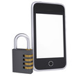 Illustration: Code lock near smartphone Code lock near smartphone