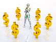 Female Robot with Dollar Signs