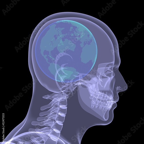 Illustration: Earth in head Earth in head
