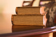 Soft lighted books on table