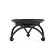 Black metal forged stand isolated