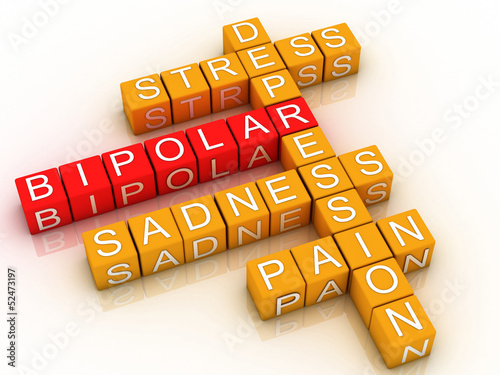 Illustration: 3d Bipolar disorder background 3d Bipolar disorder background