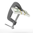 dollar bill in clamp