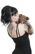 Beautiful Woman and Pit Bull Puppy