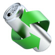 Illustration: Recycling concept with drink can Recycling concept with drink can