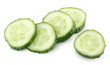 Photo: Slice of green cucumber vegetable on white with clipping path Slice of green cucumber vegetable on white with clipping path