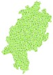 Map of Hesse - Germany - in a mosaic of green squares