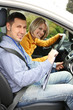 Photo: Learner driver student driving car with instructor Learner driver student driving car with instructor