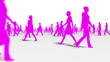 Anonymous Crowd side view pink with one blue