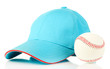 Photo: Blue peaked cap isolated on white Blue peaked cap isolated on white