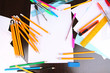 Workplace of designer close-up