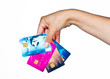 woman hand with credit cards