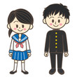 セーラー服と学ランの学生