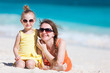 Mother and daughter at beach