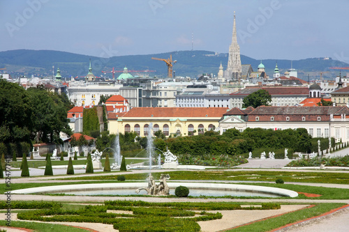 Photo: Gardens at the Baroque castle Belvedere in Vienna, Austria Gardens at the Baroque castle Belvedere in Vienna, Austria