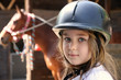 Photo: Little girl and brown Horse Little girl and brown Horse