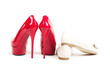 Sexy red shoes isolated on white background.