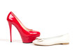 Sexy red shoes isolated on white background.