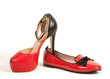 Sexy red shoes isolated on white background.