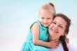 Mother and daughter at beach