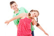 Photo: Happy small kids, isolated on white background Happy small kids, isolated on white background