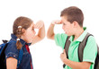 School kids isolated over white background