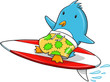 Vector: Cute Penguin Surfer Vector Illustration Art Cute Penguin Surfer Vector Illustration Art