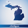 shiny icon in form of Michigan state, USA