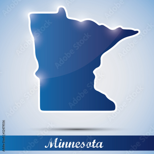Vector: shiny icon in form of Minnesota state, USA shiny icon in form of Minnesota state, USA