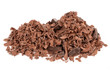 Dark chocolate on a white background