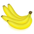 Bunch of fresh bananas isolated on white background