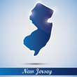 shiny icon in form of New Jersey state, USA