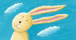 Illustration: Cute rabbit in the wind Cute rabbit in the wind