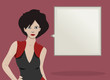 fashion girl with bubble chat