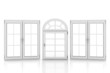 Illustration: 3d illustration of closed plastic windows on white 3d illustration of closed plastic windows on white
