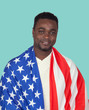 Afro-American men with a American flag