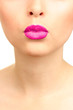 Beautiful make up of glamour red gloss lips