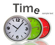 Round office clocks isolated on white