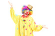 Photo: Funny circus clown gesturing with hands Funny circus clown gesturing with hands