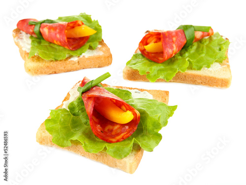Photo: Salami rolls with paprika pieces inside, Salami rolls with paprika pieces inside,