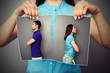 photo of young couple in quarrel