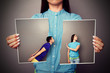 photo of young couple in quarrel